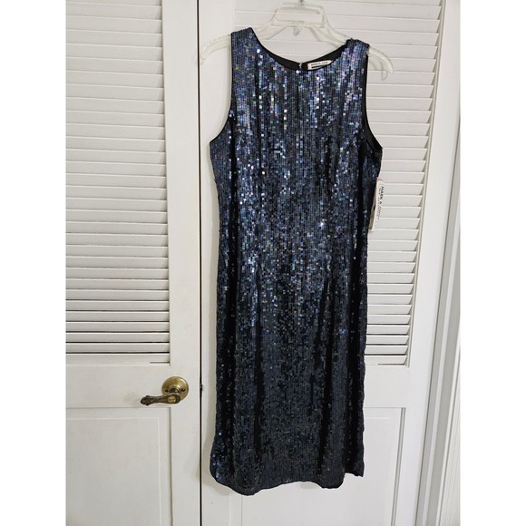 Mark & John by Gopal NWT Sleeveless Sequin Shift Coctail Mini Dress Size 12 - Picture 11 of 11